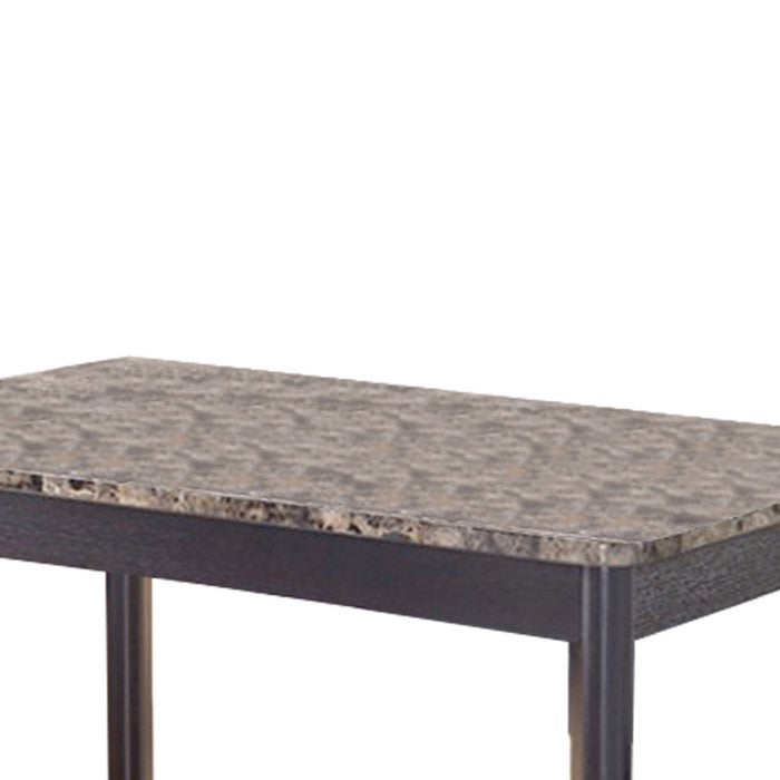 Faux Marble Top Splendid Dining Table, Dark brown