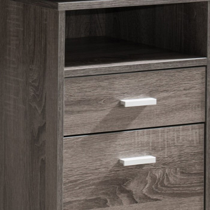 File Cabinet On Wheels With One Shelf, Gray