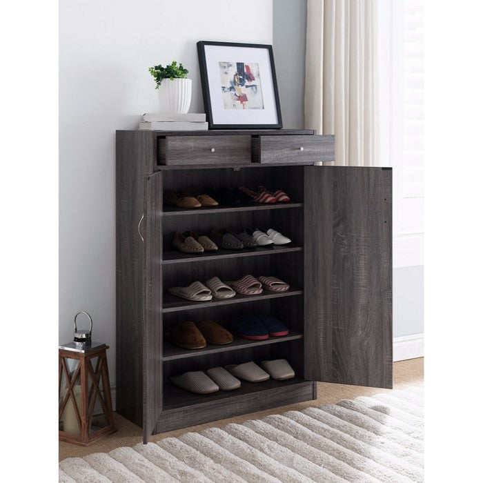 Shoe Cabinet With Spacious Storages, Gray