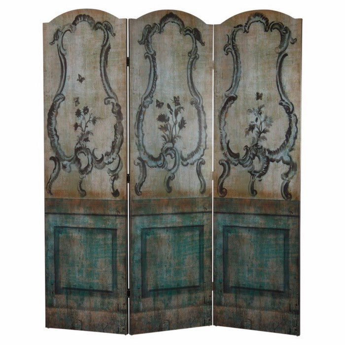 Intriguingly Distressed 3-Panel Screen