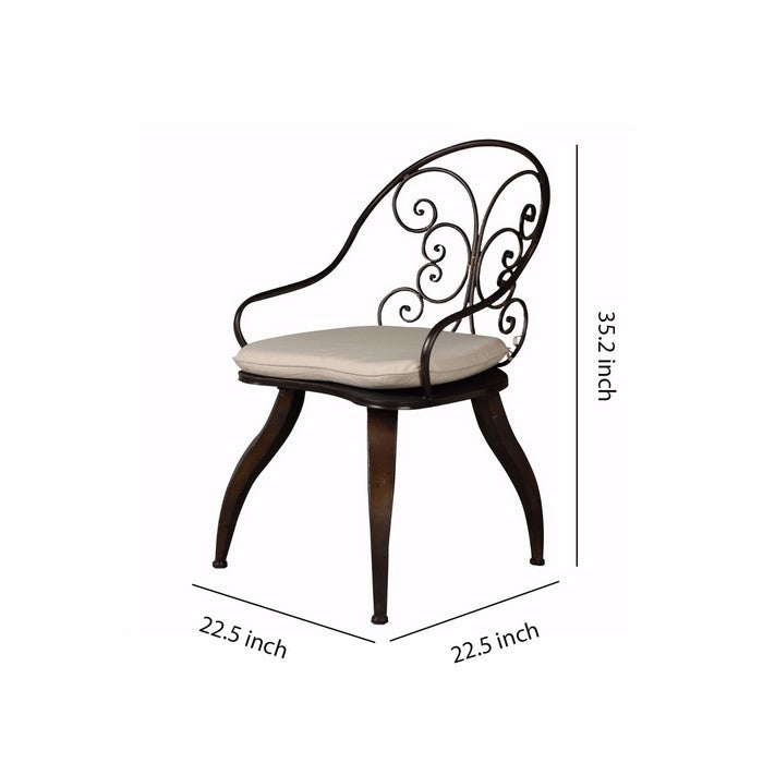 Retro Chair With Flared Curvy Legs, Set of 2