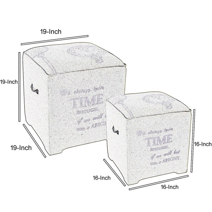 Suavely Trimmed Montague Time Cubes,  Set of 2