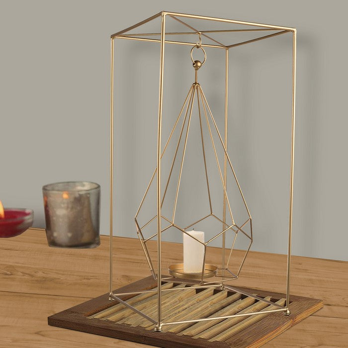 Stately Punctuated Metal Candle Holder