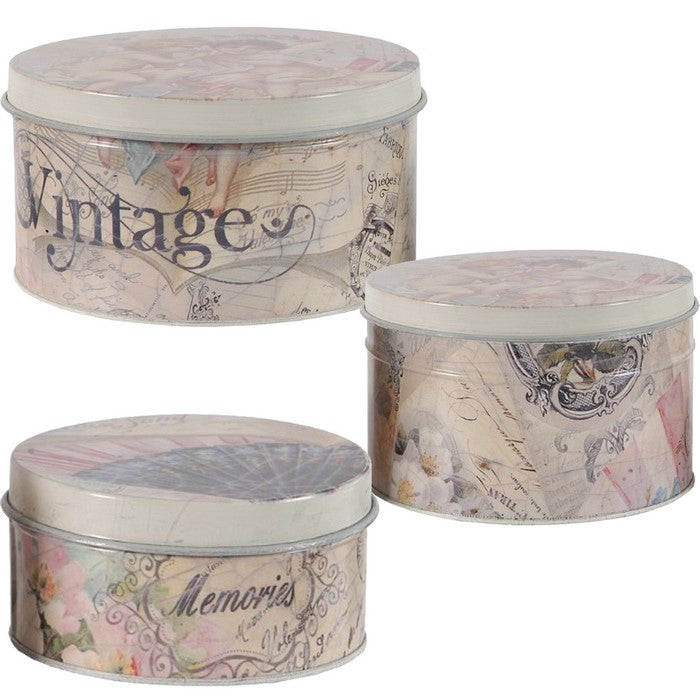 Awesome Print MulticolorDecorative Tin Boxes - Set of 3
