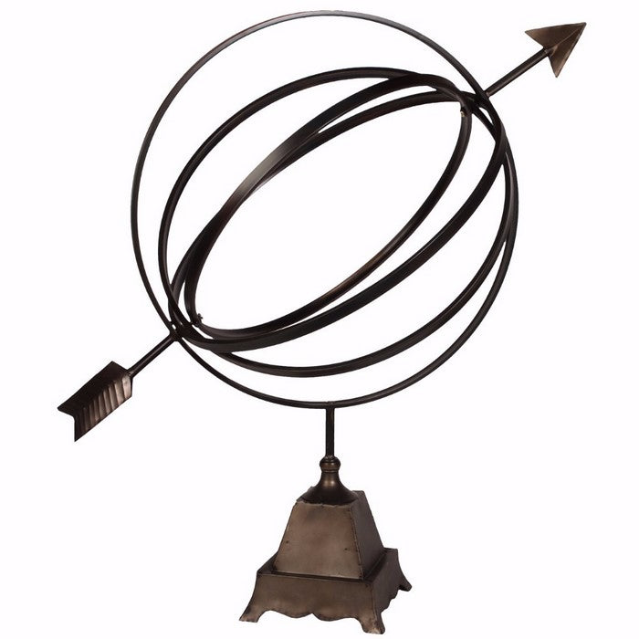Metal Armillary Sphere Statue, Black