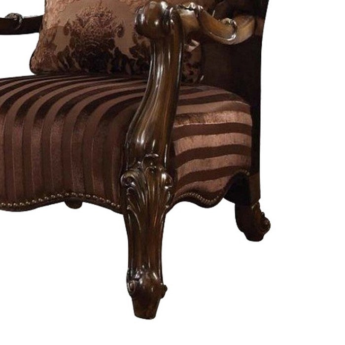 Versailles Chair with  Pillow, Brown Velvet & Cherry Oak