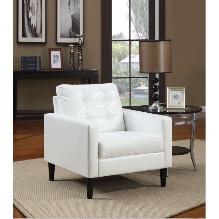 Balin Accent Club Arm Chair, White, Polyurethane