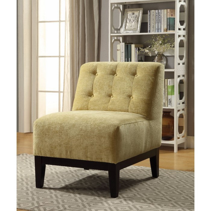 Cassia Accent Chair, Yellow Fabric