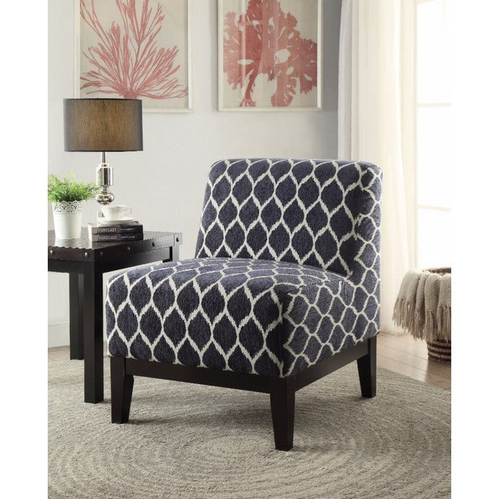 Hinte Accent Chair, Dark Blue Chenille