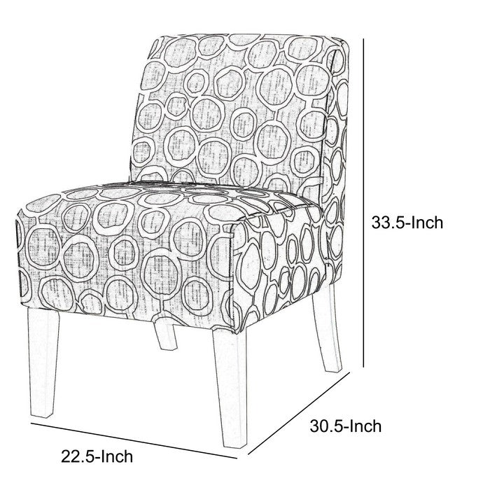 Ollano Accent Chair, Pattern Fabric, Livid and White