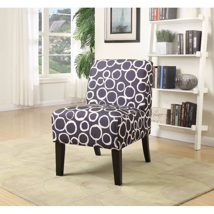 Ollano Accent Chair, Pattern Fabric, Livid and White