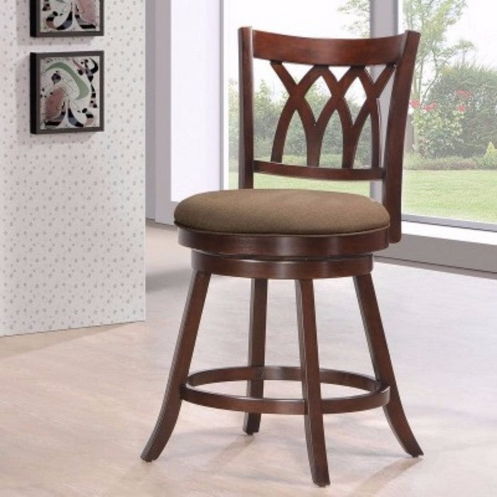 Tabib Counter Height Chair with Swivel, Fabric & Espresso