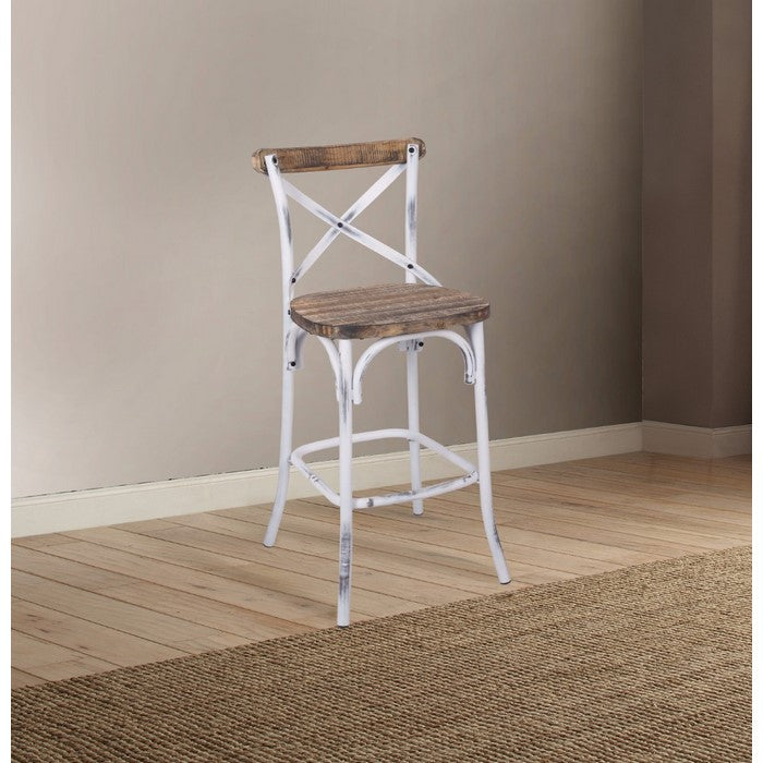 Zaire Bar Chair, Walnut & Antique White