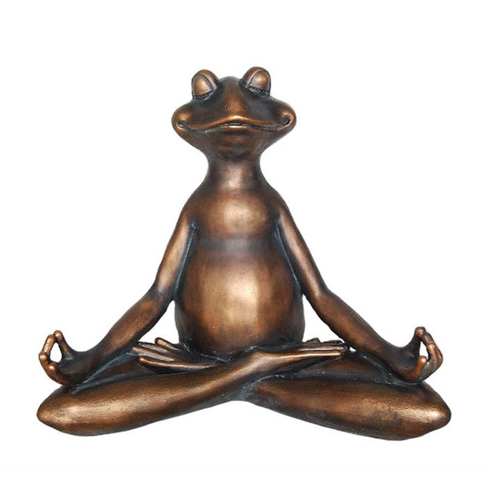 Ideally PeculiarDecorative Resin Yoga Frog, Copper