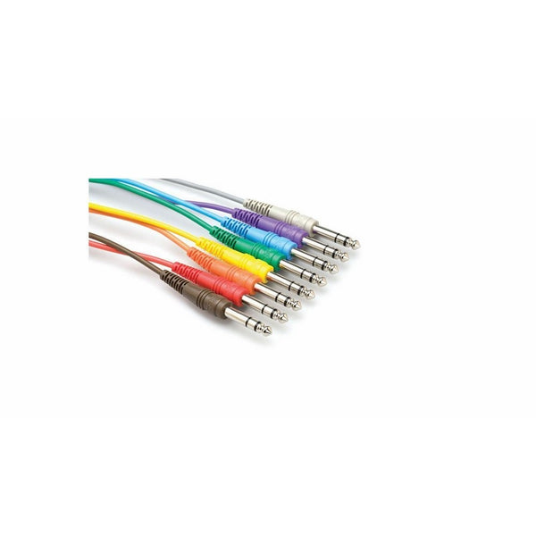 Hosa CSS-830 Balanced Patch Cables, 1/4 in TRS to Same, 1 ft