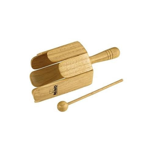 Nino Percussion NINO556 Wood Stirring Drum With Handle & Beater, Natural Finish