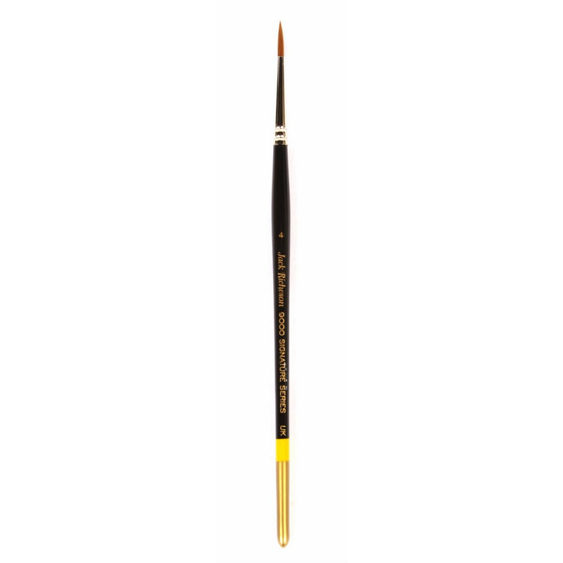 Jack Richeson 9000 Series Synthetic Short Handle Watercolor Round Brush, Size 4