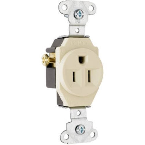 Legrand-Pass & Seymour 5251ICC8 Spec Grade Single Receptacle 15-Amp 125-volt, Ivory