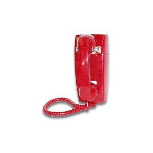 Red No Dial Wall Phone With Ringer