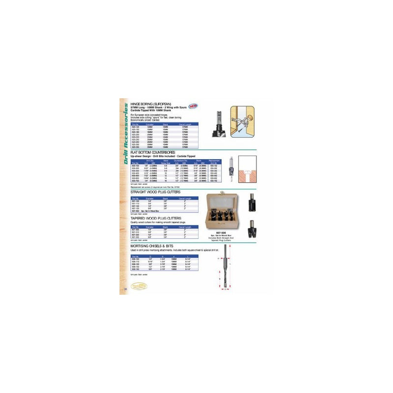 Timberline 607-500 8 Pc Plug And Cork Cutter Set