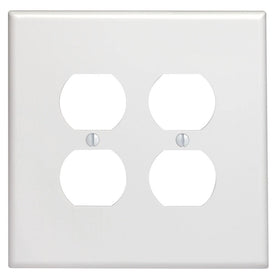 Leviton 88116 2-Gang Duplex Device Receptacle Wallplate, Oversized, Thermoset, Device Mount, White