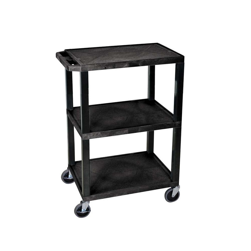 Luxor WT34S 3 Shelves Tuffy Utility Cart - Black