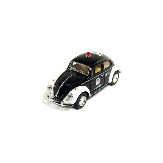 5" Classic Volkswage 1967 Beetle Police car 1:32 Scale (Black/White) by Kinsmart