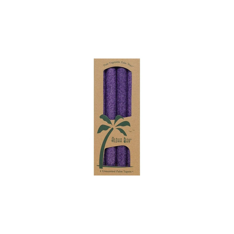 Aloha Bay Palm Tapers Violet, 4 Count