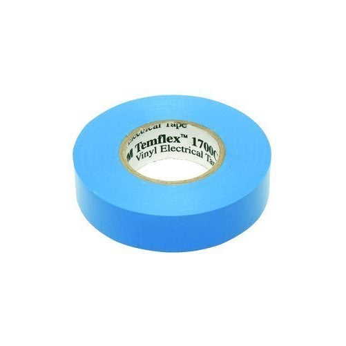 3M Temflex 1700C Vinyl General Use Electrical Tape, 0 to 180 Degree C, 1000 mV Dielectric Strength, 66' Length x 3/4" Width, Blue