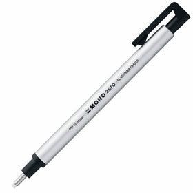 Tombow Holder Eraser, Mono Zero Round Shapre Silver (EH-KUR04)