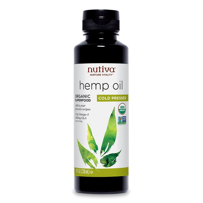 Nutiva Organic Cold-Pressed Unrefined Hemp Oil, 8 Ounce