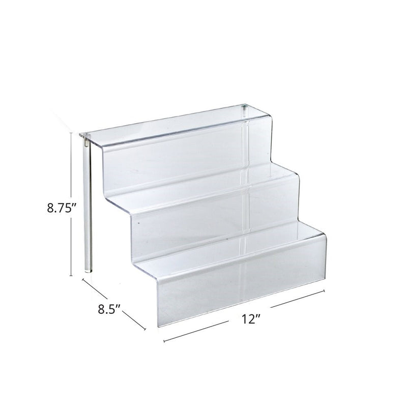 Azar 326043 12-Inch W by 8.5-Inch D Three-Tier Acrylic Step Display