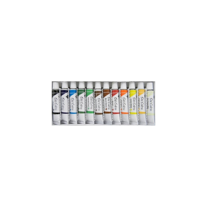 Oil Colors Complete Set of 12 Tubes 12ml Each -Oil Paint Art Supplies New