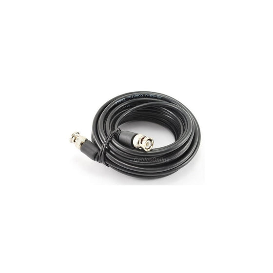 Cablesonline 25 Ft. RG58 Coaxial Cable w/ BNC Male Connectors, Black (R-1025)