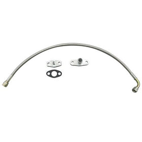 Universal Turbo Oil Feed Line Kit AN4 w/ Restrictor Drain Flange