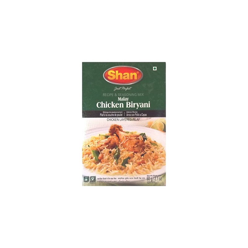 Shan Malay Chicken Biryani Recipe And Seasoning Mix - Pack of 6 (2.1 Oz. Ea.)