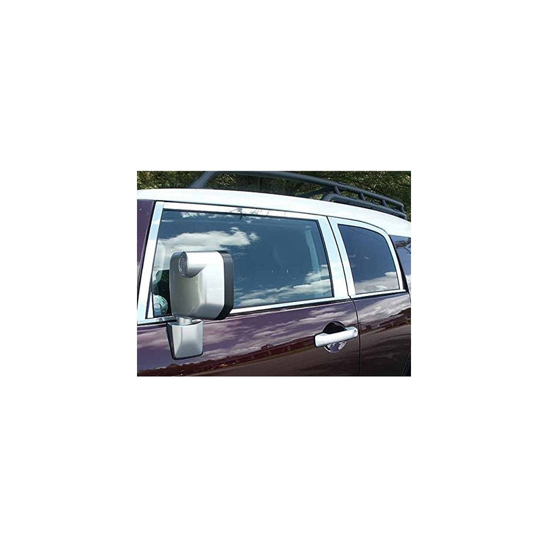 QAA FITS FJ CRUISER 2007-2014 TOYOTA (18 Pc: Stainless Steel Window Trim Package w/pillar trim & window sill trim, 4-door, SUV) WP27140