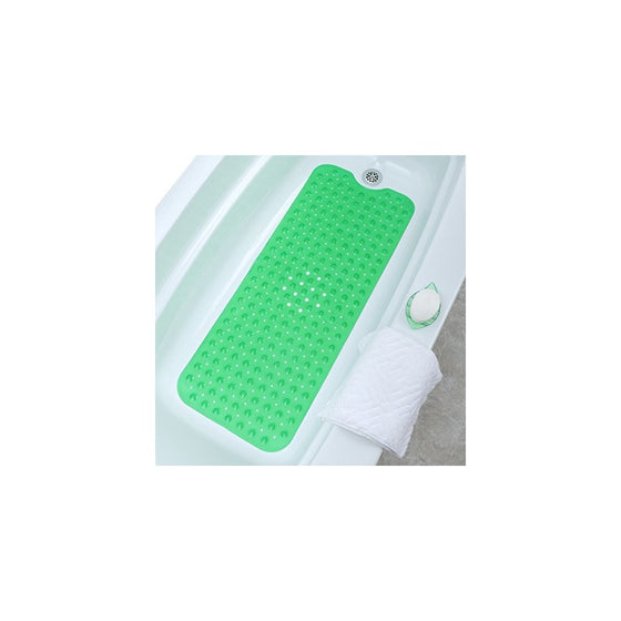 SlipX Solutions Green Extra Long Bath Mat Adds Non-Slip Traction to Tubs & Showers - 30% Longer than Standard Mats! (200 Suction Cups, 39" Long - Extended Coverage, Machine Washable)