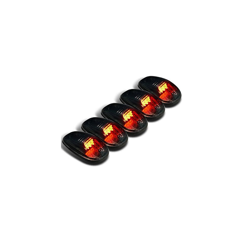 Spec-D Tuning LRC-500SM 5 Pc. Set Smoked Lens Yellow Amber Led Cab Roof Top Running Lights