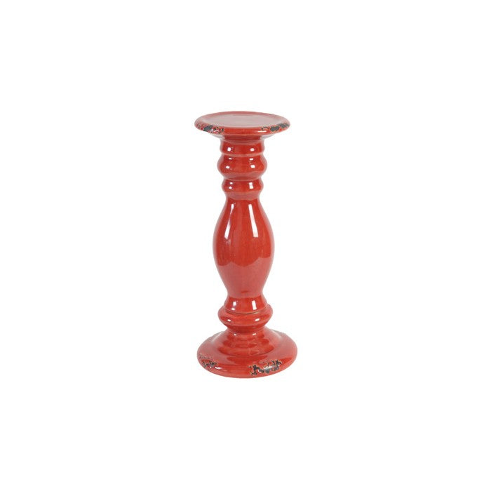 Cora Tall Pillar Candle Holder, Red