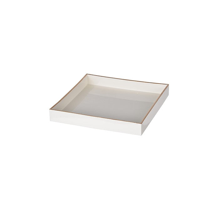 Solid Wooden Square Tray, White