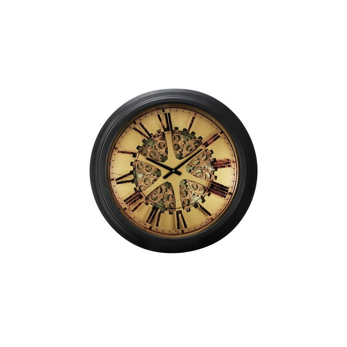 Vintage Roman Number Clock, Black and Copper