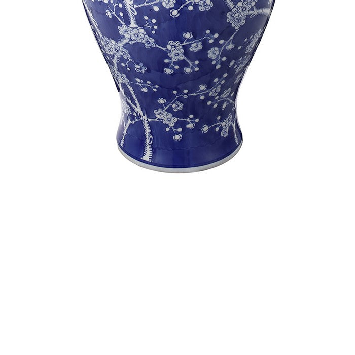 Well- Designed Flowers Ginger Jar In Blue and White