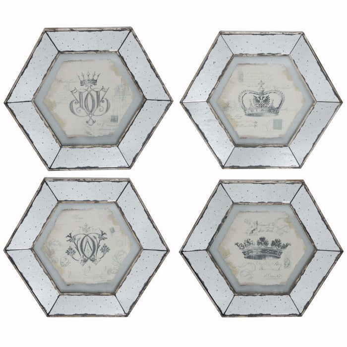 Distressed Crown Prints- Set of 4