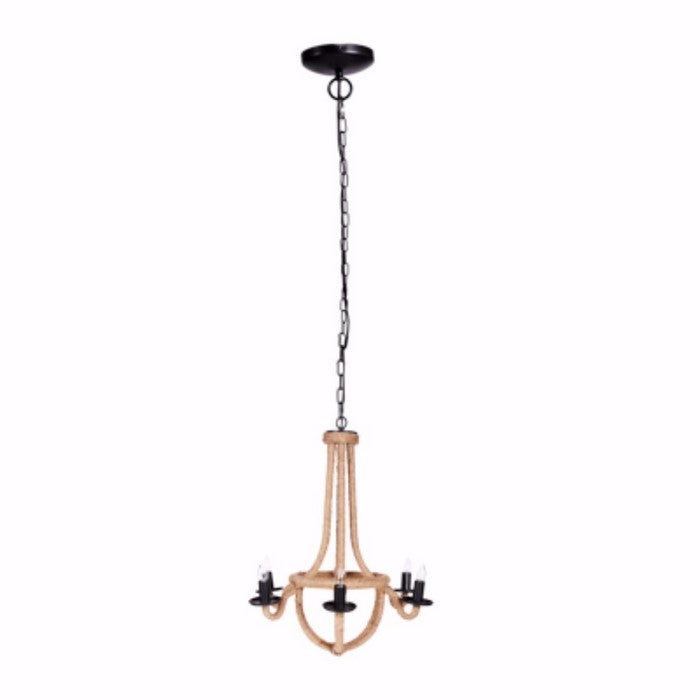 Solid Iron Spray 6-Light Chandelier, Gold and Black