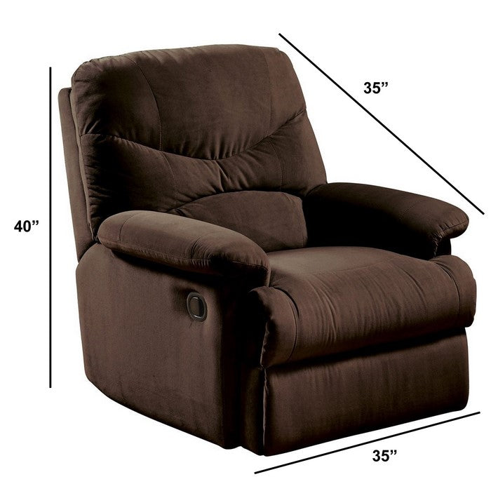 Arcadia Microfiber Glider Recliner, Chocolate Brown