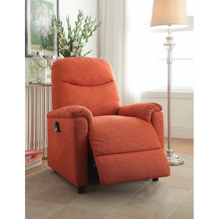 Fabric Upholstered Recliner with Power Lift Mechanism, Orange