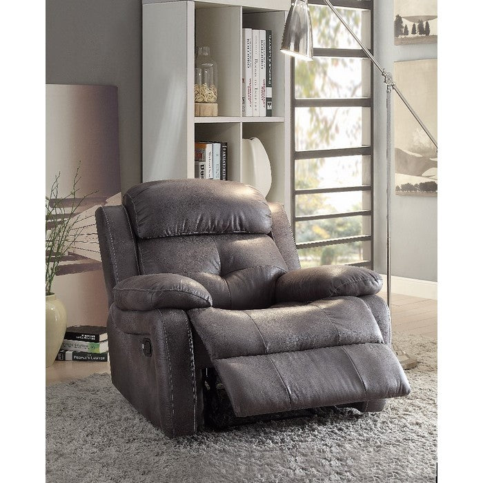 Ashe Recliner , Gray   Microfiber