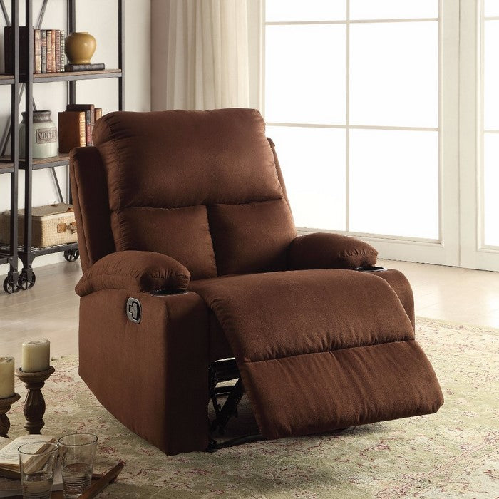 Rosia Warm Recliner , Chocolate Microfiber