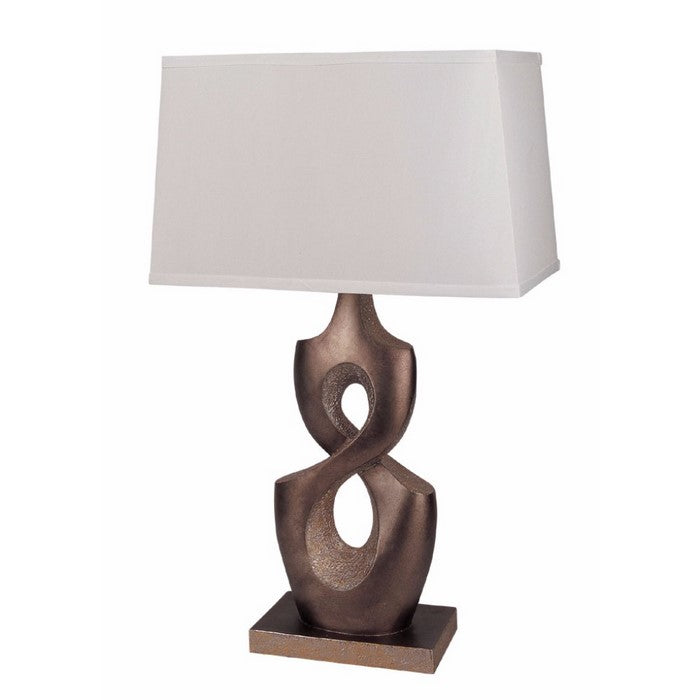 Appealing Poly Resin Table Lamp, Brown, Set of 2